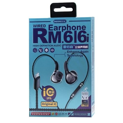 Remax RM-616 iphone Metal Wired Earphone for Music & Call