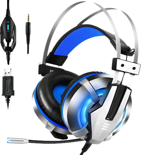 EKSA E800 Stereo Surround Sound Gaming Headset Noise Cancelling Microphone LED Light