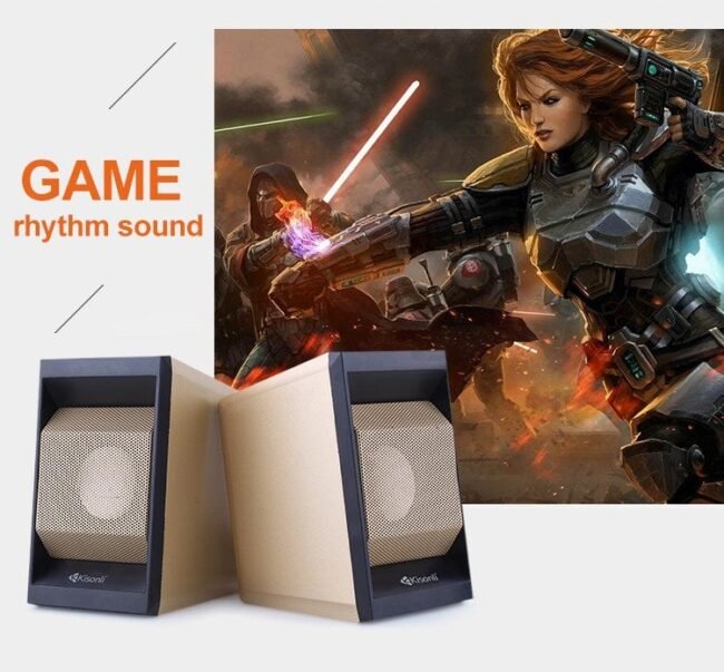 ⁦KISONLI T-006 Mini Speaker Subwoofer metal speaker Desktop p⁩ - الصورة ⁦2⁩
