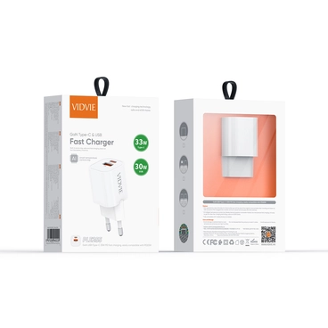 VIDVIE PLE255 Type-C 33W USB-A 30W Charger 2 Ports