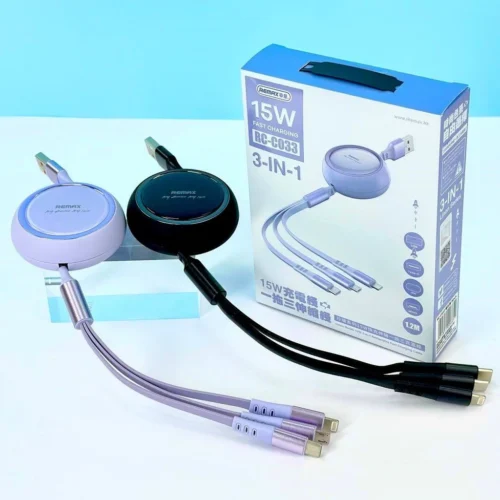 REMAX Linon Series RC-C033 15W 3-in-1 Aluminum Alloy 1.2m