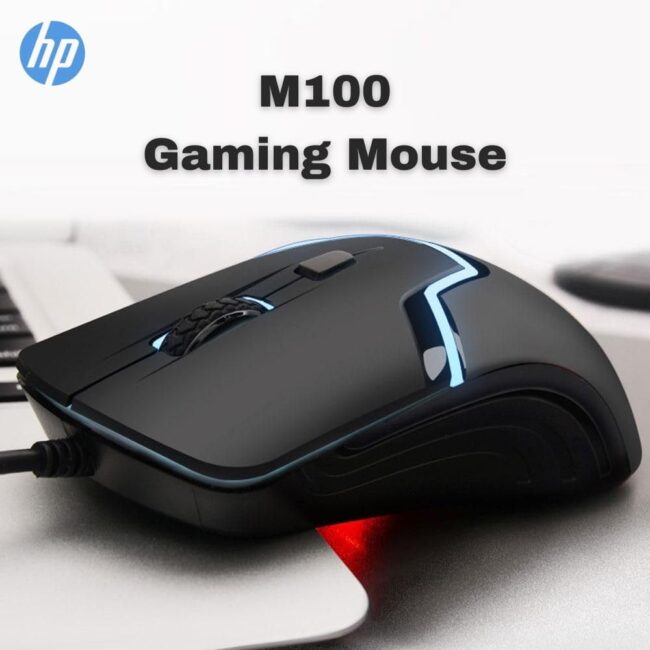 HP M100 USB Wired Gaming Optical Mouse with Adjustable DPI Settings