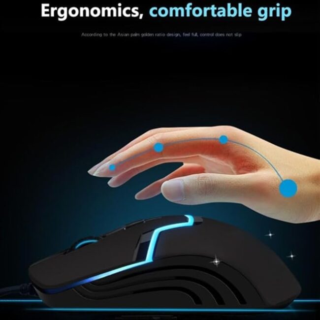 HP M100 USB Wired Gaming Optical Mouse with Adjustable DPI Settings