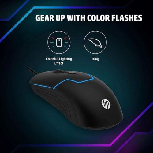 HP M100 USB Wired Gaming Optical Mouse with Adjustable DPI Settings