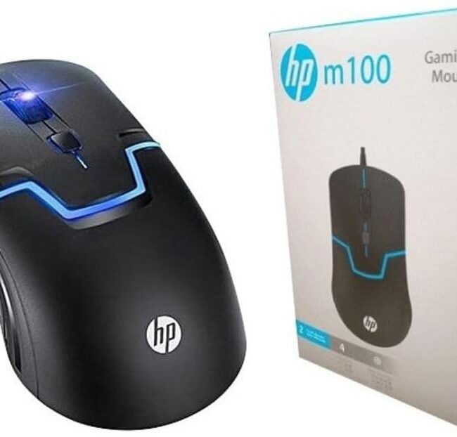 HP M100 USB Wired Gaming Optical Mouse with Adjustable DPI Settings