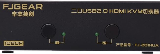 Fjgear Fj-201HUA Two Port USB2.0 HDMI KVM Switch And Practical For Multi Device