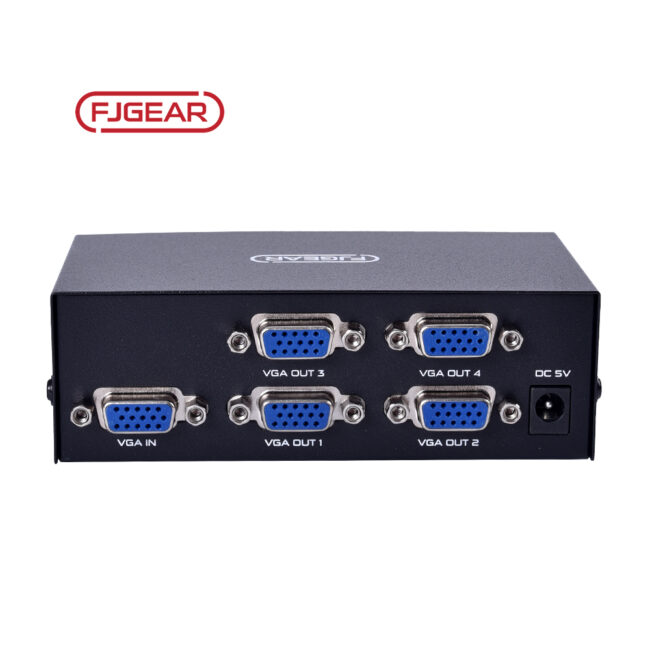 Fjgear Vga Splitter Switch FJ-2004  4 Port 1 in 4 Out 200mhz High Definition Technology 1600*1280 HD