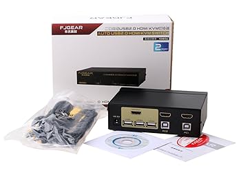 Fjgear Fj-201HUA Two Port USB2.0 HDMI KVM Switch And Practical For Multi Device