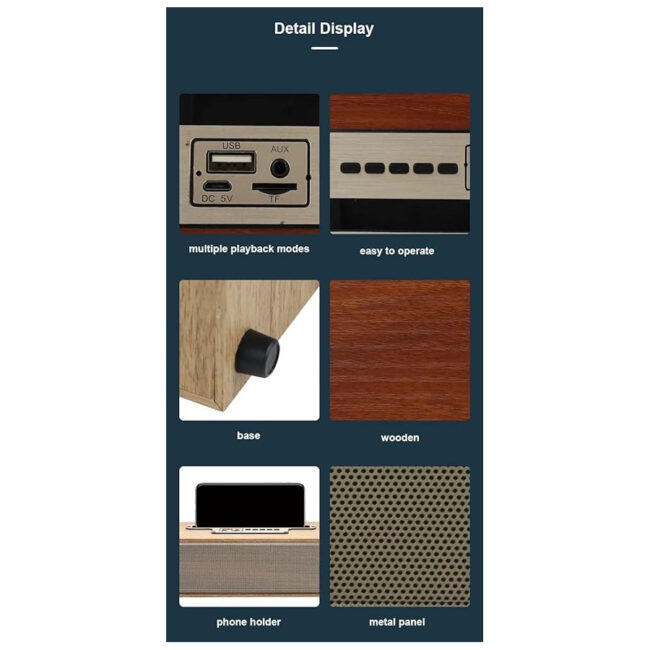 Kisonli G11 Wooden Retro Wireless Speaker - Wood