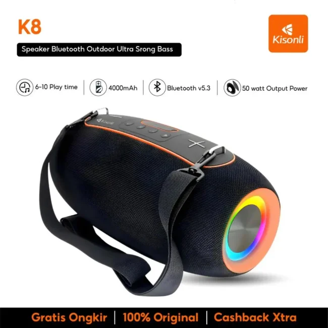 Kisonli K8 50W Deep Bass Speaker Big Size subwoofer