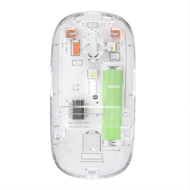 GR-133 Transparent Rechargeable Mouse – Silent Click -1600DPI | Acrylic