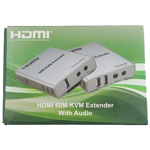 60M USB KVM HDMI Extender with 1080P R/L Audio  PC Laptop to TV Monitor‏