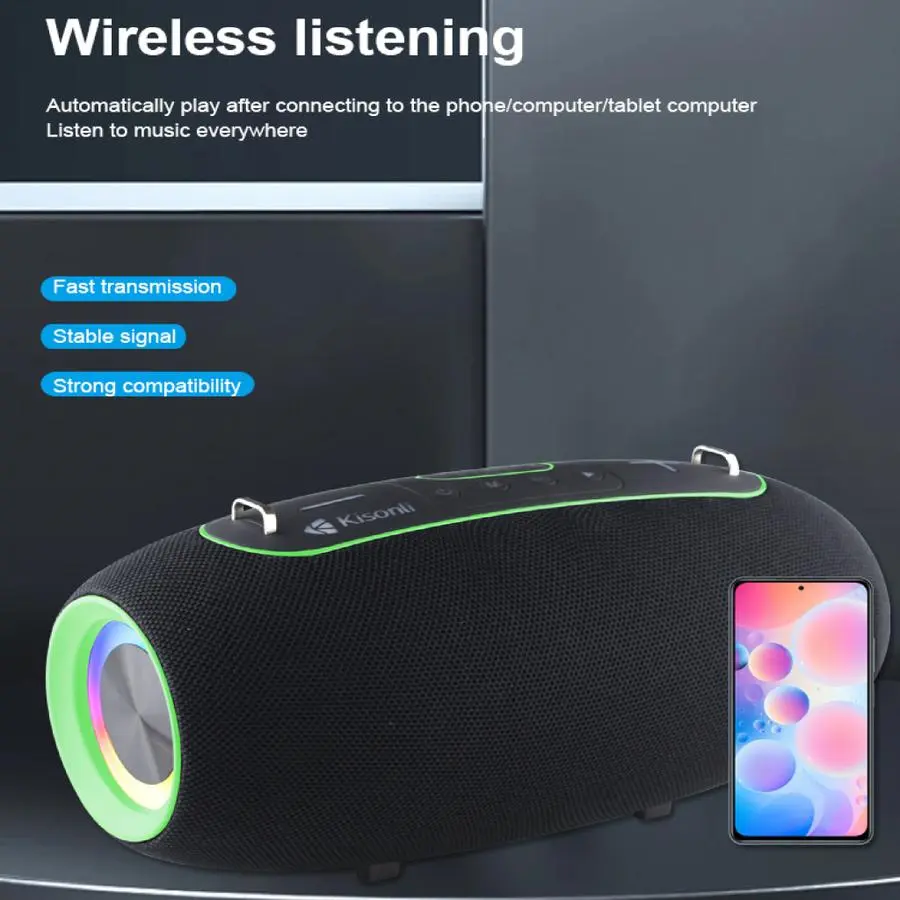 Kisonli K8 50W Deep Bass Speaker Big Size subwoofer - الصورة 5