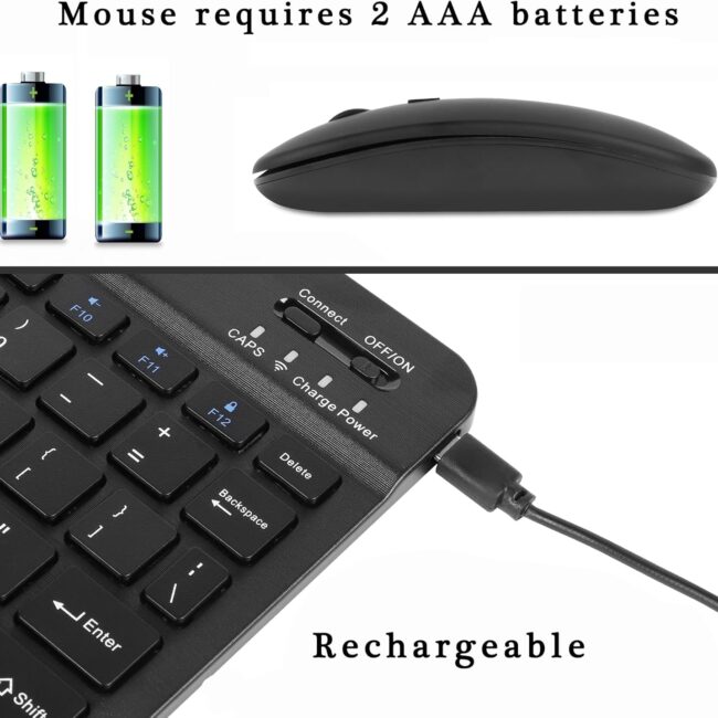 R8 1932 Ultra-Slim Bluetooth Combo Rechargeable Keyboard And Mouse