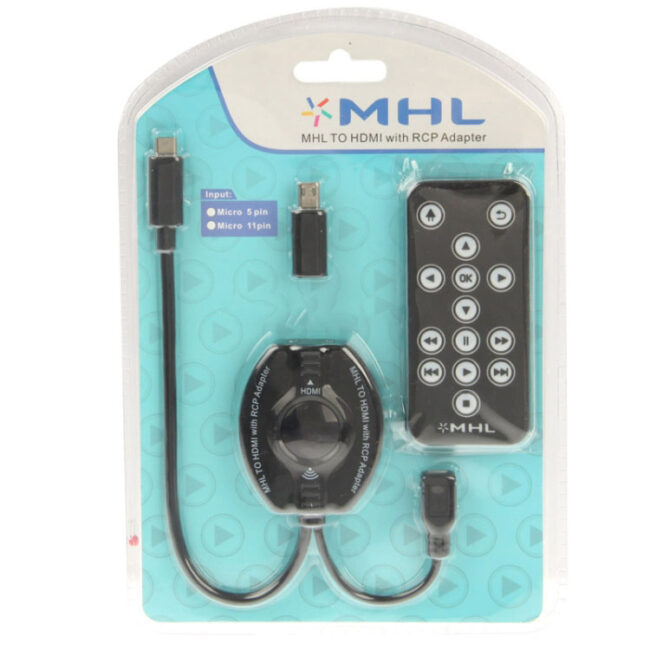 MHL 2 in 1 (Micro 5 Pin + Micro 11 Pin) MHL to HDMI with RCP Adapter