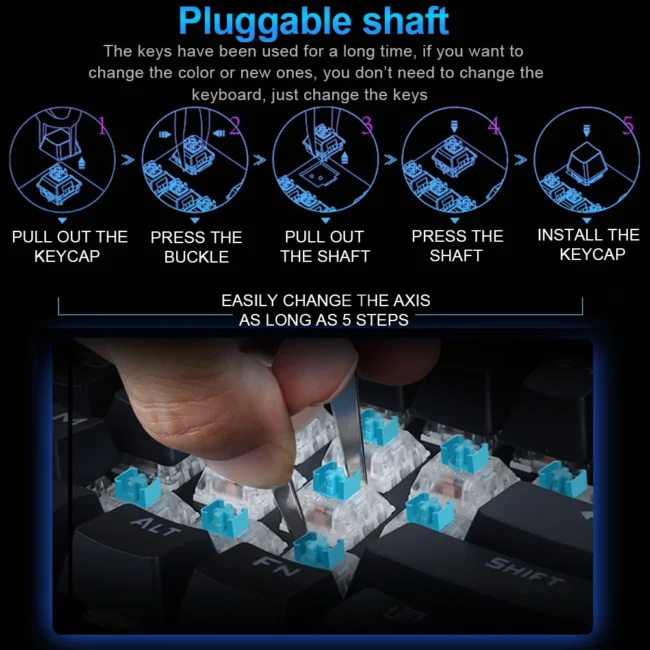 K80 Tri-Mode BT / Wireless / Wired  Mechanical Gaming Keyboard    Blue Switches   Blue Backlight  Black