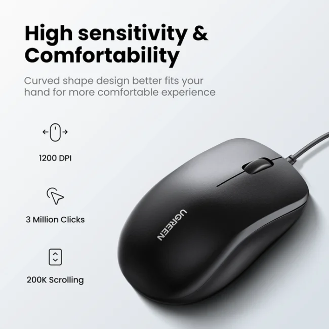 UGREEN MK003 Wired keyboard + mouse set (Black)