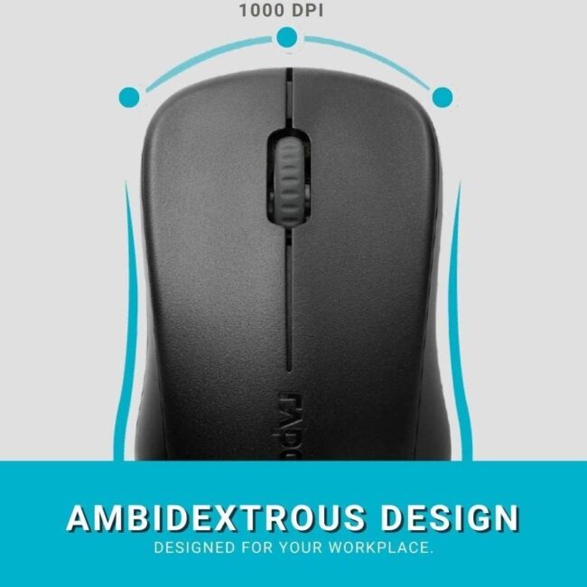 Rapoo x1960 Wireless Spill-Resistant Keyboard & Mouse Combo w/Palm Rest