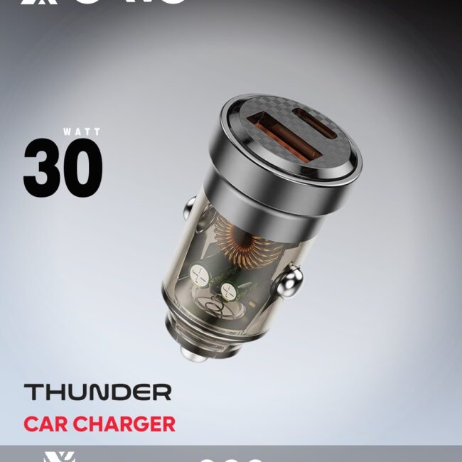 Cavo Thunder Car Charger 30W Fast Charger USB+PD with Smart Intellegent Chip