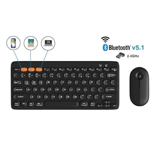 KM902 Dual Mode Bluetooth & Wireless Keyboard and Mouse Set - 3 Multi-Device (2.4G / BT1/ BT2)