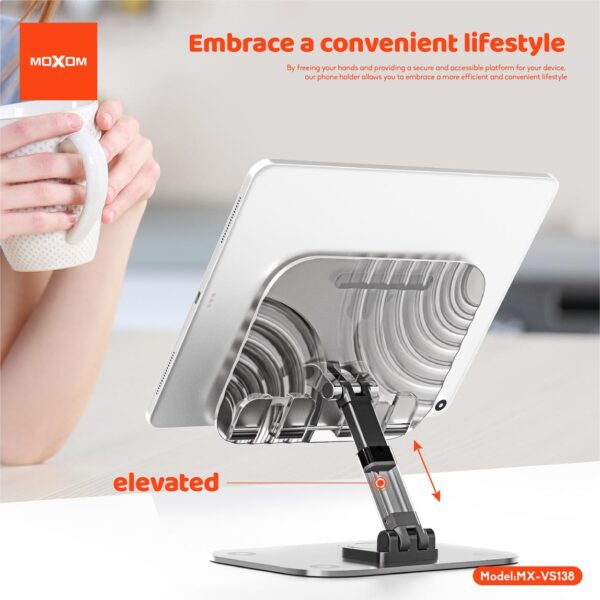 Moxom MX-VS138 Tablet Holder Portable Foldable Anti-Slip Desktop Tablet Holder black