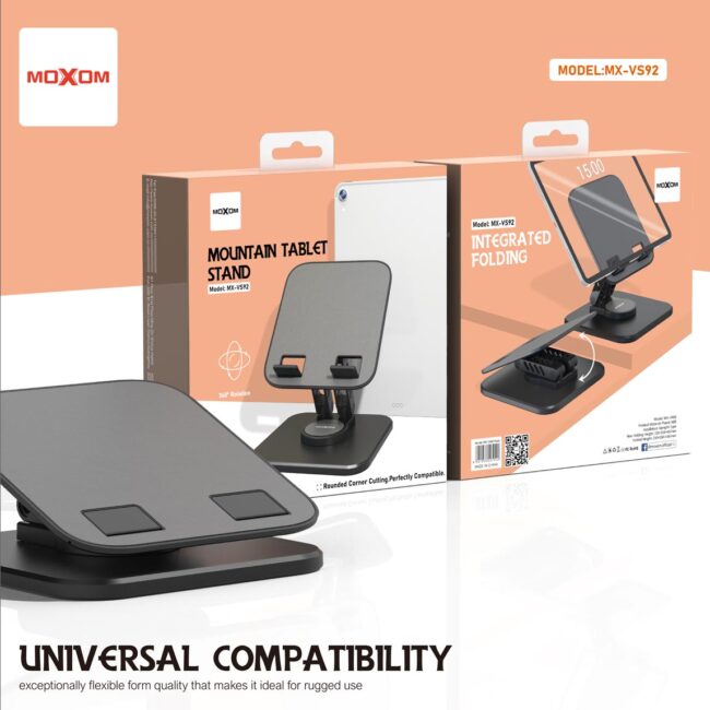 Moxom MX-VS92 Desk Stand for Cell Phones and Tablets - Black