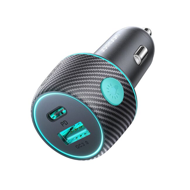 JOYROOM JR-CCN01 60W 1A+1C Multi-Color Car Charger with Light Button