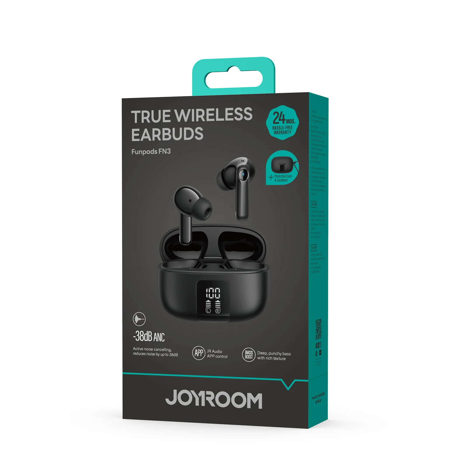 Joyroom JR-FN3 Funpods – ANC + 4-Mic ENC True Wireless Bluetooth Earbuds - الصورة 3