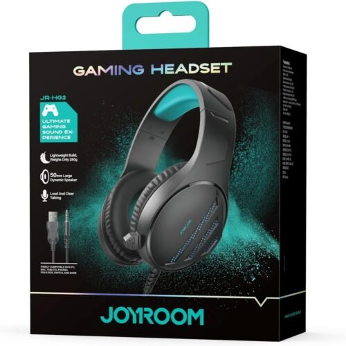 Joyroom JR-HG2 Gaming Headset – 50mm Drivers & Ice-Blue LED