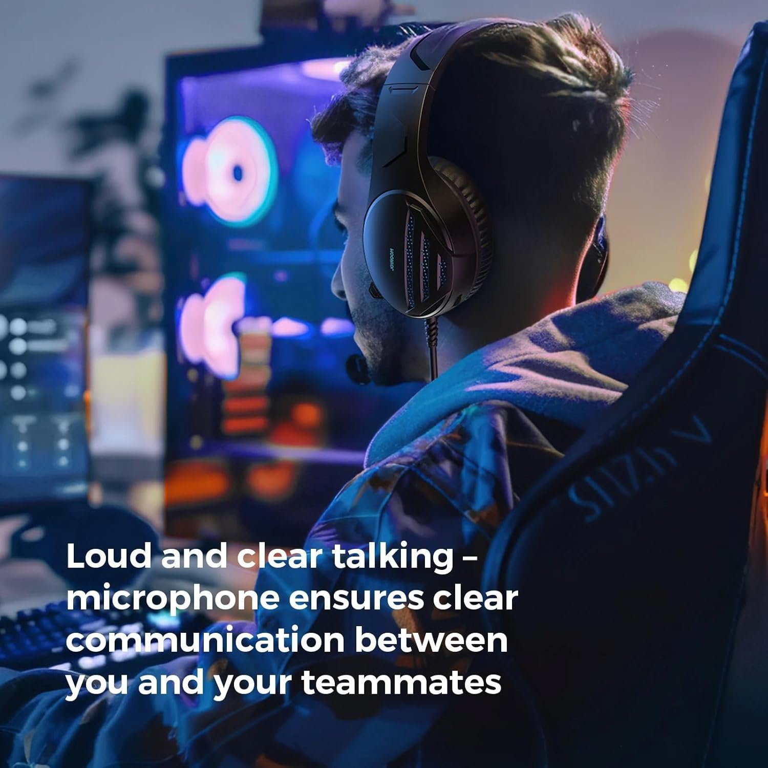 Joyroom JR-HG2 Gaming Headset – 50mm Drivers & Ice-Blue LED - الصورة 4