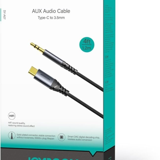 JoyRoom SY-A07 Type-C to 3.5mm AUX Audio Cable – 1.2m Premium Audio-Transfer Series
