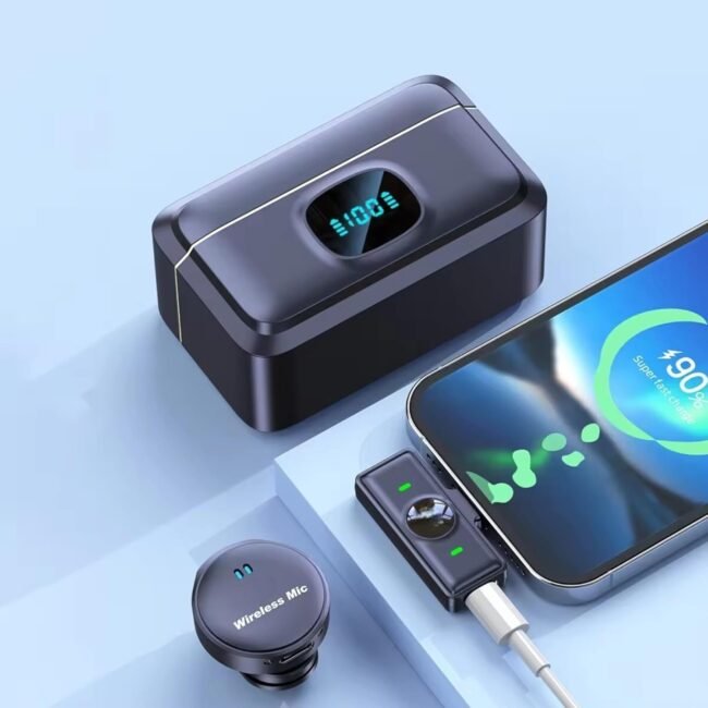 Wireless Lavalier Q8/M2 – Magnetic Clip-On 15 m Mic for Vlog, Streaming & Interviews