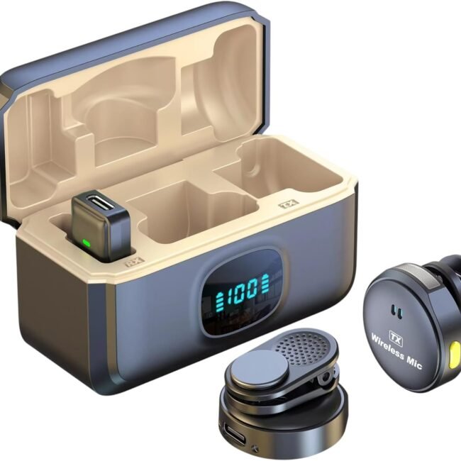 Wireless Lavalier Q8/M2 – Magnetic Clip-On 15 m Mic for Vlog, Streaming & Interviews