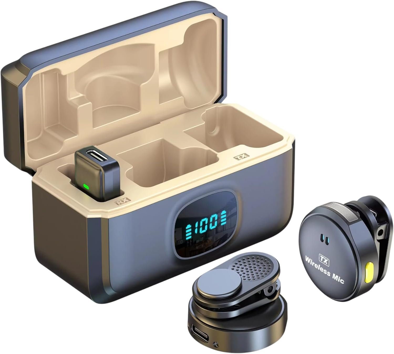 Wireless Lavalier Q8/M2 – Magnetic Clip-On 15 m Mic for Vlog, Streaming & Interviews - الصورة 3