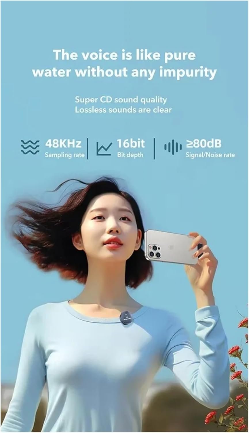 Wireless Lavalier Q8/M2 – Magnetic Clip-On 15 m Mic for Vlog, Streaming & Interviews - الصورة 4