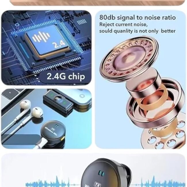 Wireless Lavalier Q8/M2 – Magnetic Clip-On 15 m Mic for Vlog, Streaming & Interviews