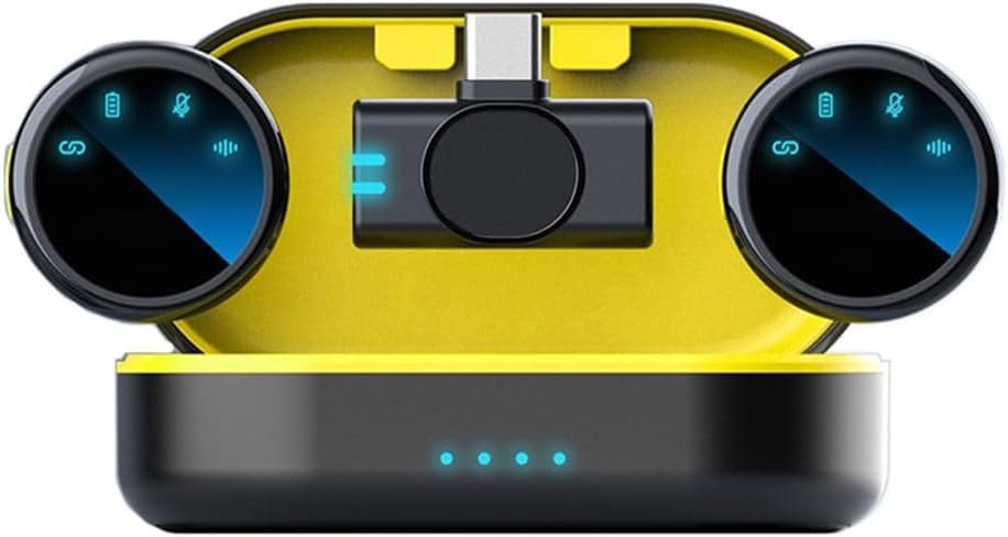 S3 Wireless Lavalier Microphone – Clip-On Compact Mic (Yellow Interior) - الصورة 2