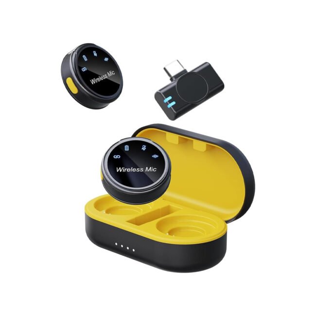 S3 Wireless Lavalier Microphone – Clip-On Compact Mic (Yellow Interior)