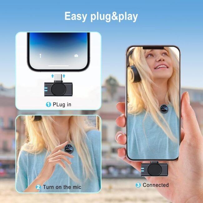 S3 Wireless Lavalier Microphone – Clip-On Compact Mic (Yellow Interior)