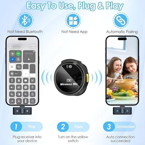 M9 Professional Wireless Mic – Magnetic Lavalier with ANC + ENC Noise Cancellation