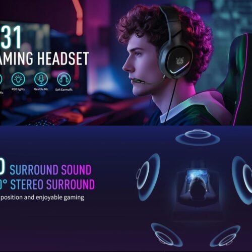 ONIKUMA X31 RGB Gaming Headset – 50 mm Drivers & 360° Mic