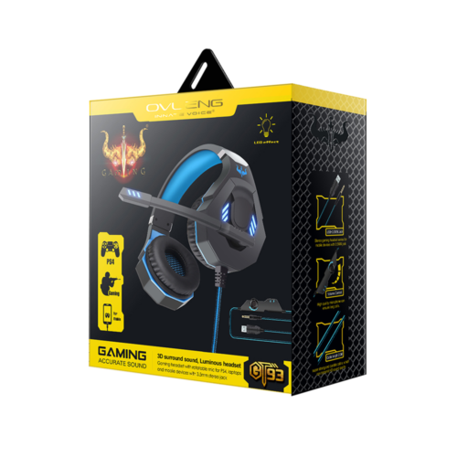 Ovleng GT-93 RGB Gaming Headset – 40 mm Drivers & LED Lighting