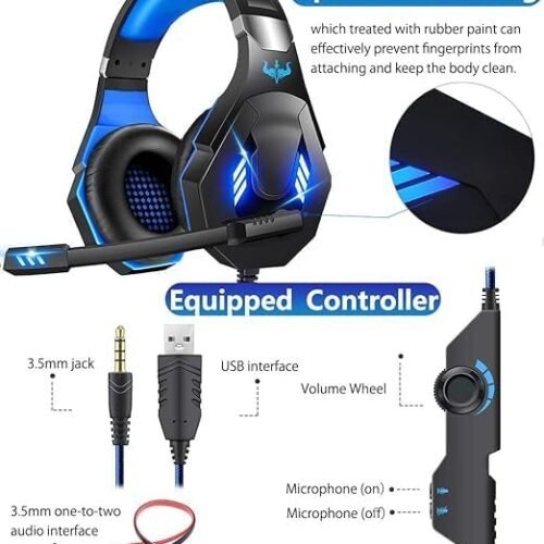 Ovleng GT-93 RGB Gaming Headset – 40 mm Drivers & LED Lighting