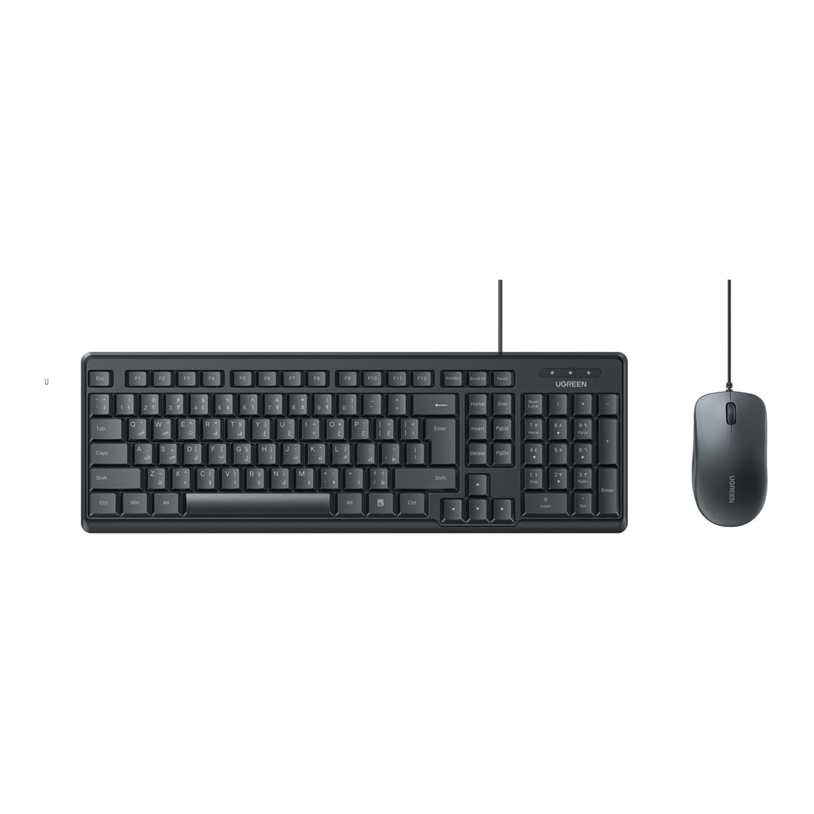 UGREEN KM003 Wired Membrane Keyboard + Mouse Combo – 1200 DPI, Spill‑Resistant
