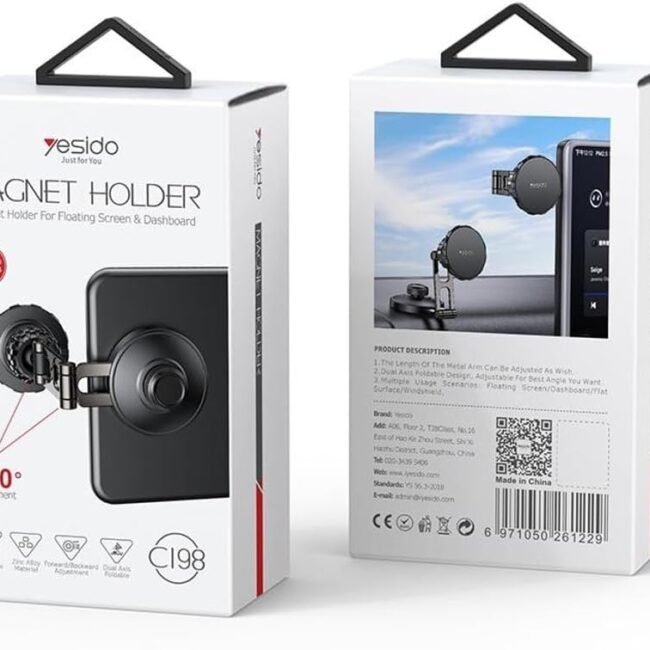 Yesido C198 Telescopic Magnetic Car Mount – 4-Magnet, 360° Adjustable Holder