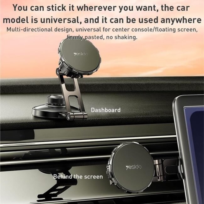 Yesido C198 Telescopic Magnetic Car Mount – 4-Magnet, 360° Adjustable Holder