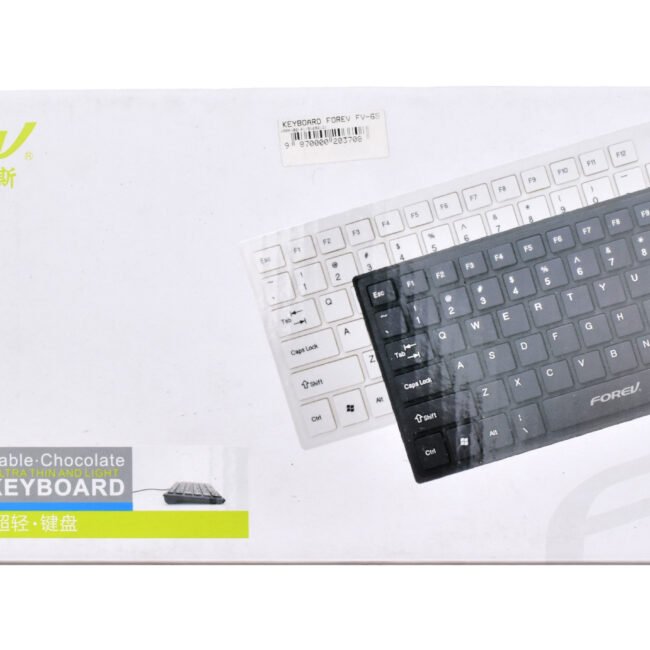 Forev FV-65S Slim Mini USB Keyboard – 83-Key Arabic/English