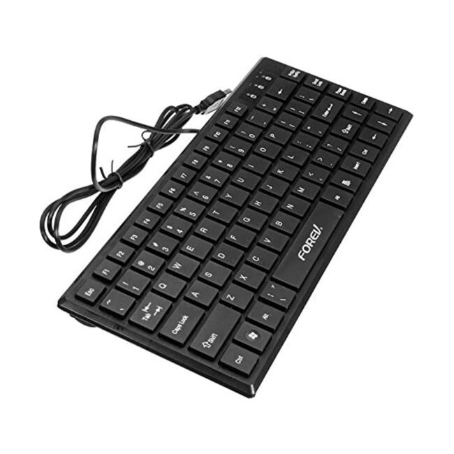 Forev FV-65S Slim Mini USB Keyboard – 83-Key Arabic/English