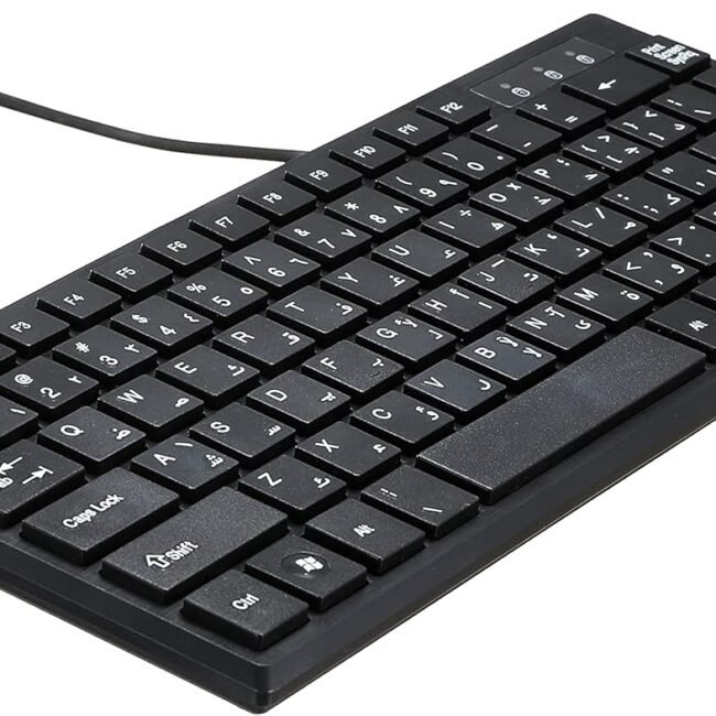 Forev FV-65S Slim Mini USB Keyboard – 83-Key Arabic/English