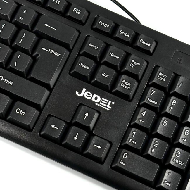 JeDEL G18 Wired Combo – Lightweight Keyboard & 800 DPI Ergonomic Mouse
